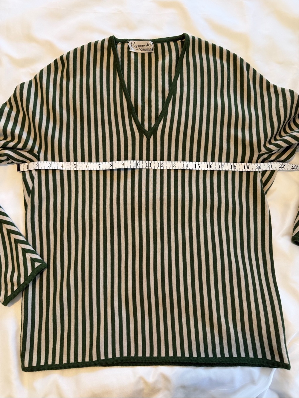 Vintage Cyrano by Sebastian Wool Striped Sweater Size Medium - Picture 9 of 10